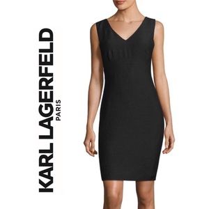 NWT Karl Lagerfeld Paris Black Sheath Dress Size 8